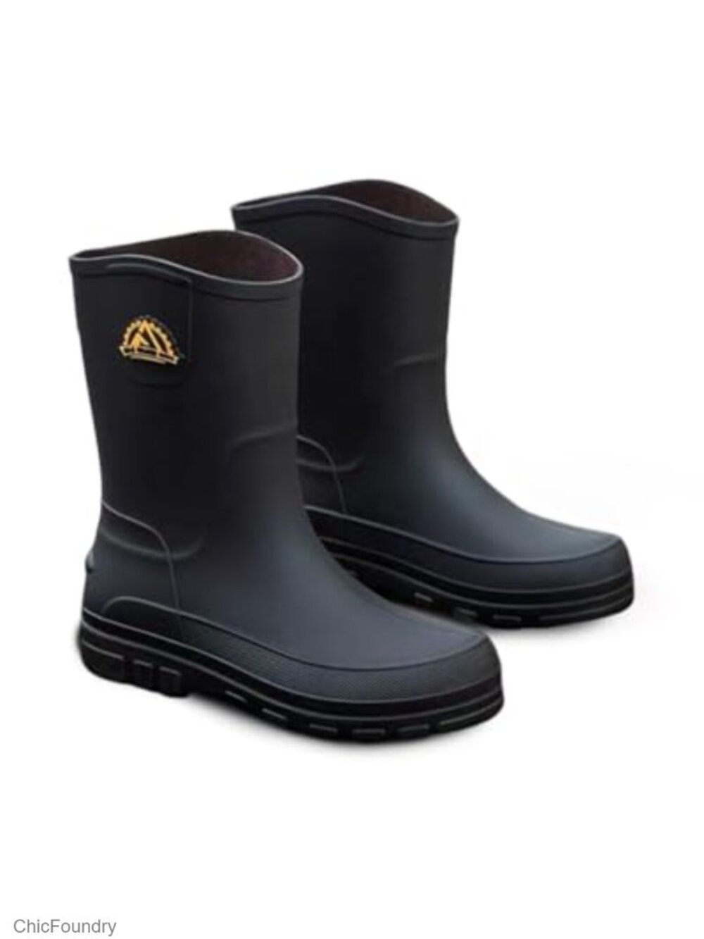 Waterproof PVC Rubber Rain Boots Men Mid-Calf Slip-Resistant Fishing Garden